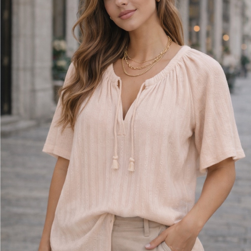 Madewell Short Sleeve Knit Top - Blush 51826